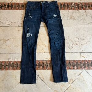 Men's Distressed Blue Jeans
